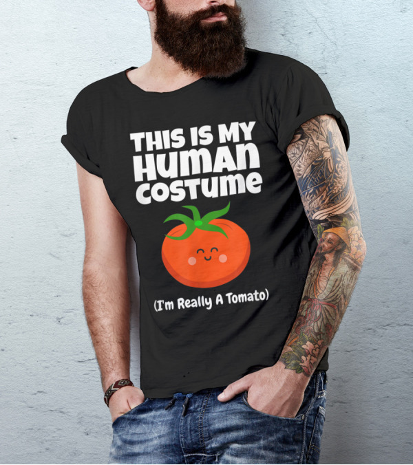 This Is My Human Costume I'm Really A Tomato Kids And Vegans T-Shirt