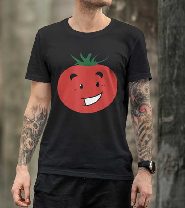 Tomato Emoji Happy Face Vegetable Vegan Fruit T-Shirt