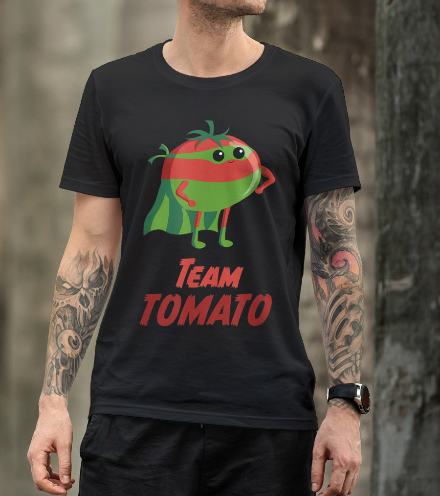 Team Tomato Super Hero For Vegans And Vegetarians And Gardening T-Shirt