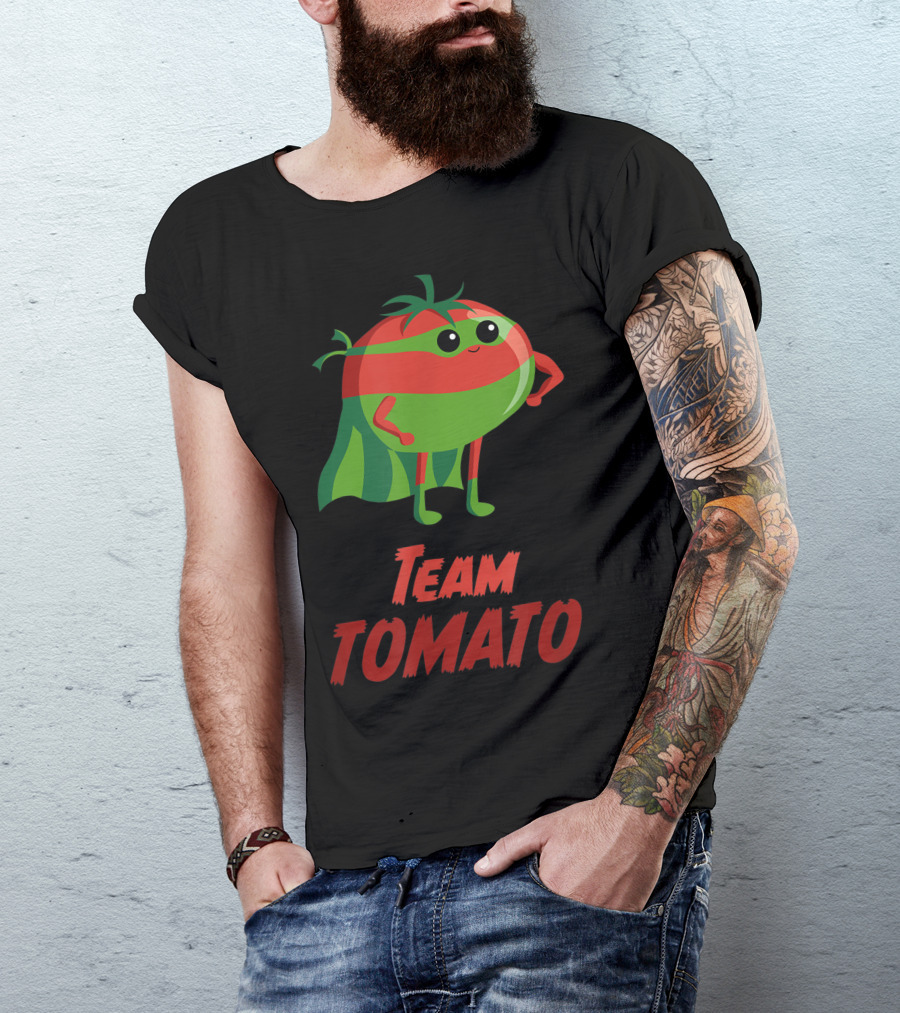 Team Tomato Super Hero For Vegans And Vegetarians And Gardening T-Shirt