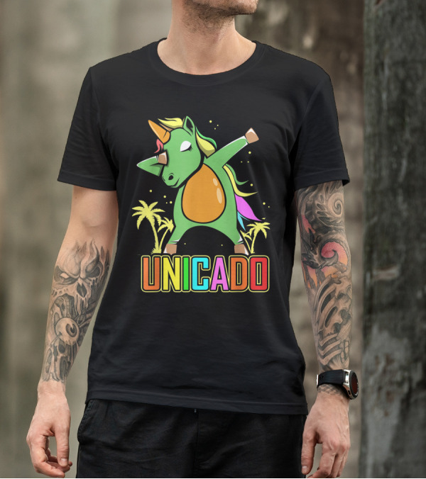 Unicado Dabbing Avocado Unicorn Dab Vegan Fun Tropical T-Shirt