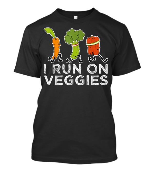 Vegan Athlete Runner I Run On Veggies Marathon Running T-Shirt