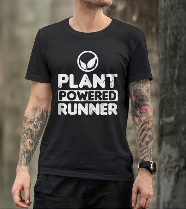 Vegan Athlete Plant Powered Runner Leaf T-Shirt