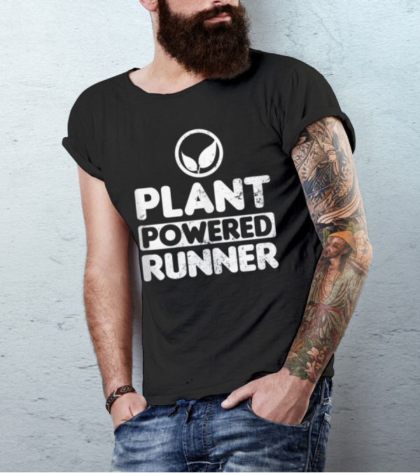 Vegan Athlete Plant Powered Runner Leaf T-Shirt