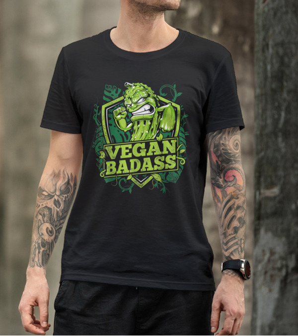 Vegan Badass Powerhouse Cucumber Fitness Bodybuilding Beast T-Shirt