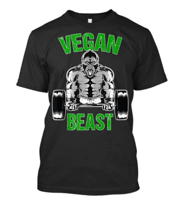 Vegan Beast Gorilla Gym Workout Fitness T-Shirt