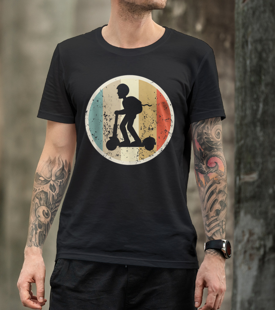Escooter Electric Scooter Driver Vintage Retro T-Shirt