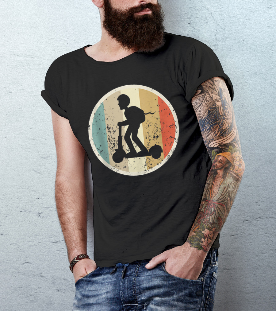 Escooter Electric Scooter Driver Vintage Retro T-Shirt