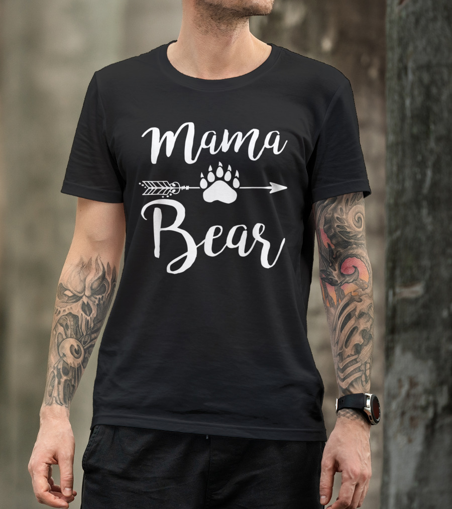 Mama Bear Arrow Paw Print Family T-Shirt