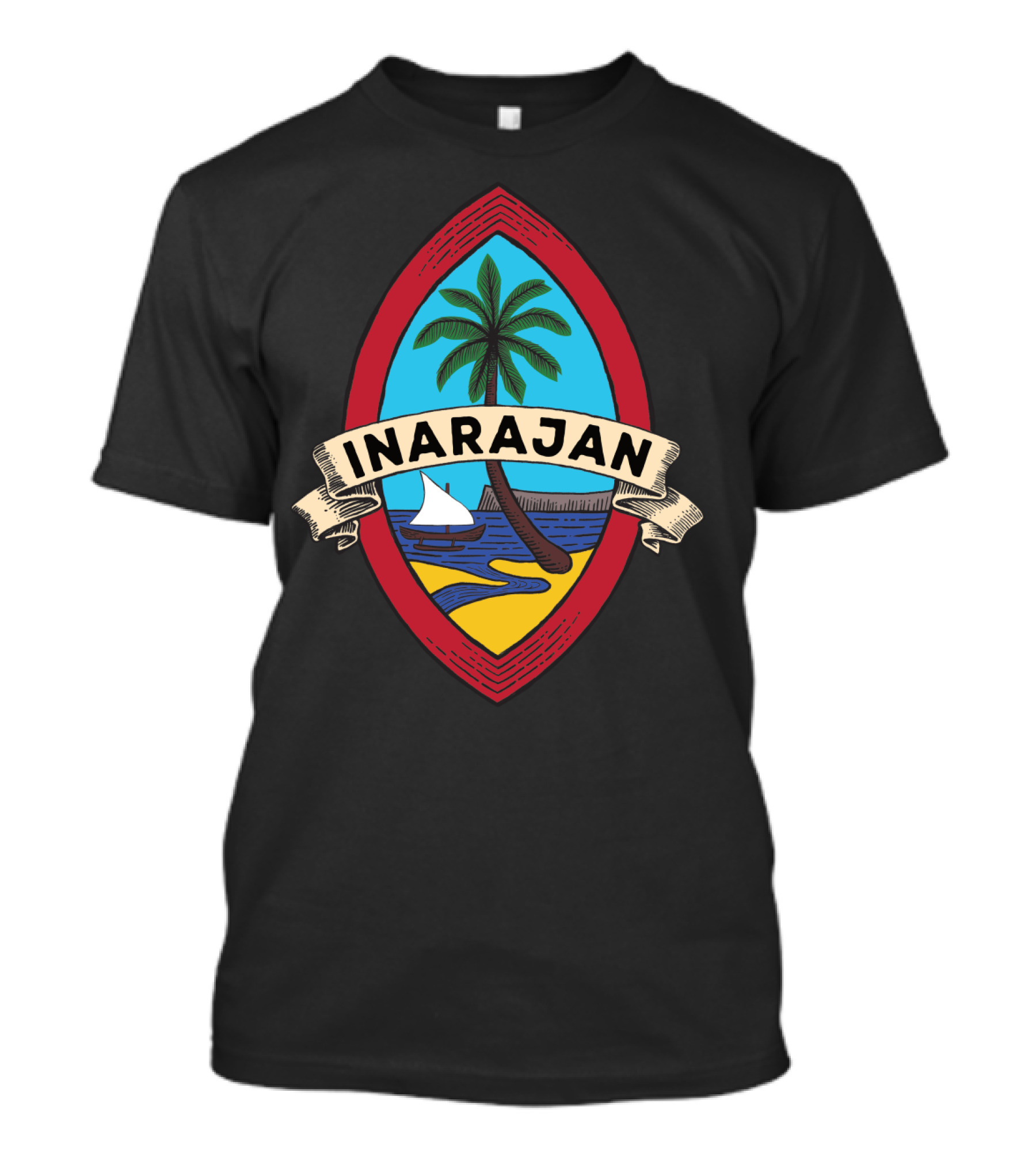 Guam Seal Inarajan Palm Beach Scene T-Shirt