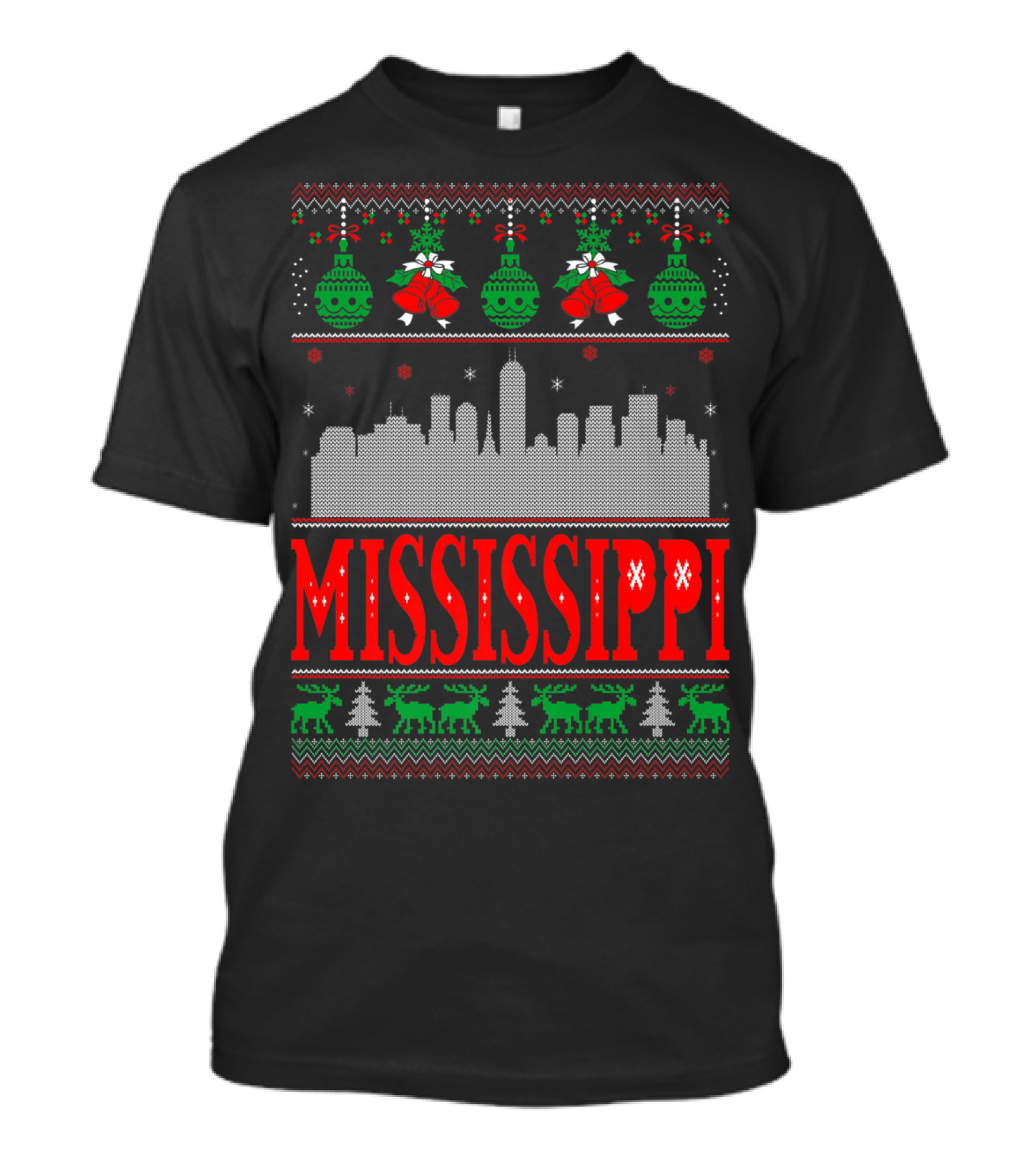 Mississippi Skyline Christmas T-Shirt