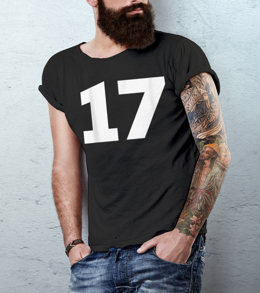 Number 17 Jersey Style Sport Team Group T-Shirt