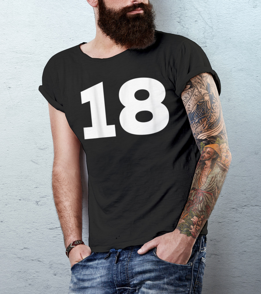 Number 18 Sport Team Fan Jersey Style Group T-Shirt