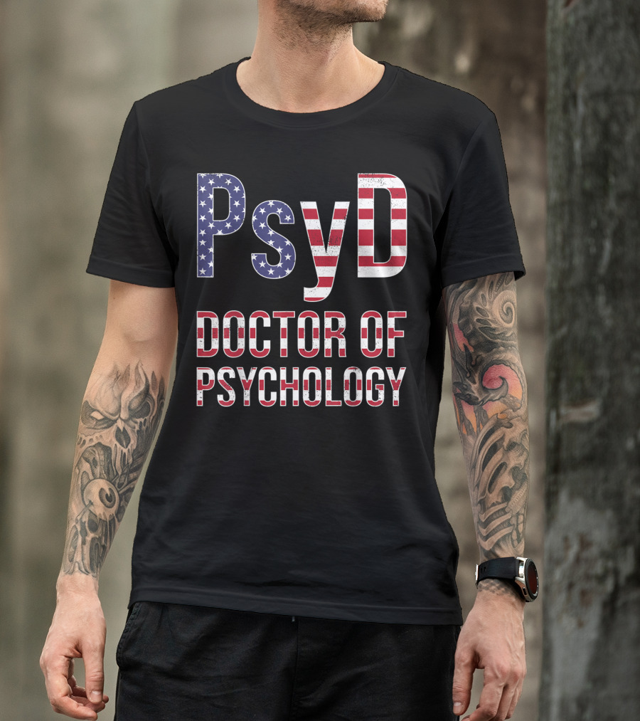 Psyd Doctor Of Psychology American Flag T-Shirt