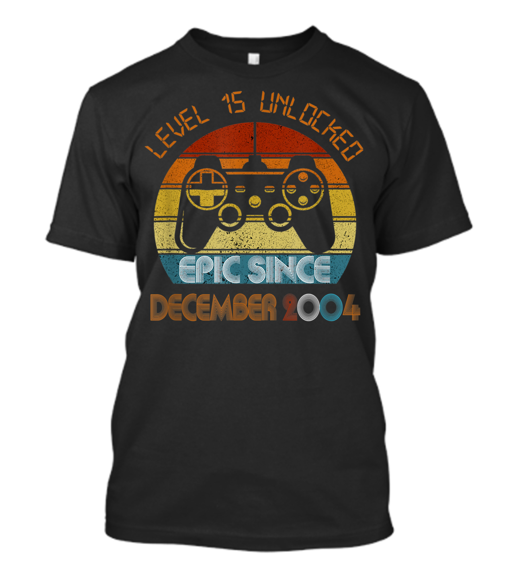 Level 15 Unlocked Epic Since December 2004 Retro Game Controller T-Shirt