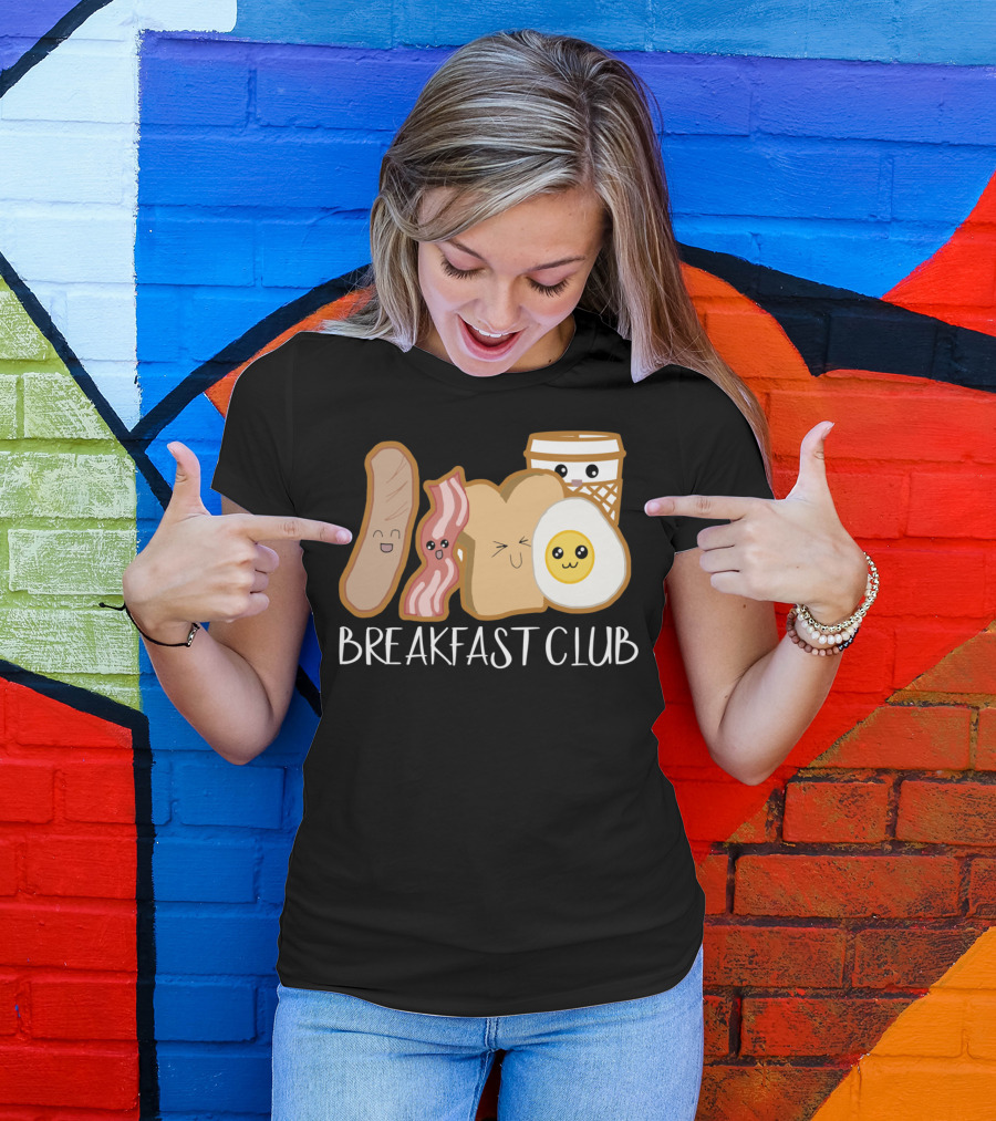 Kawaii Breakfast Club Funny Foodie Adorable Cartoon Food Faces T-Shirt