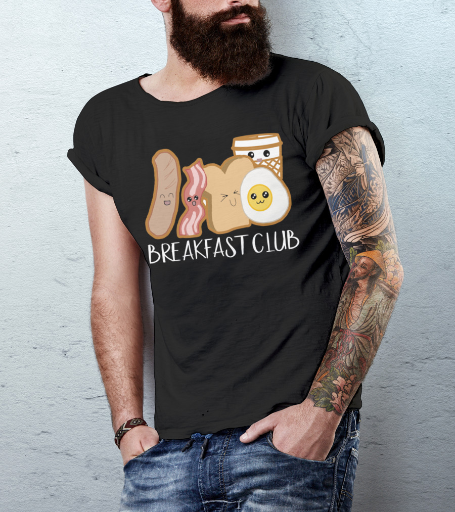 Kawaii Breakfast Club Funny Foodie Adorable Cartoon Food Faces T-Shirt