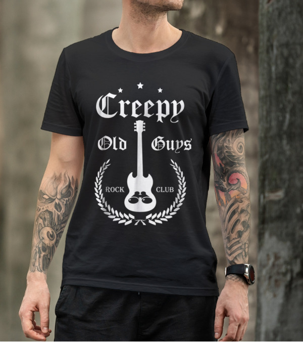 Creepy Old Guys Rock Club Guitar Stars Laurel T-Shirt