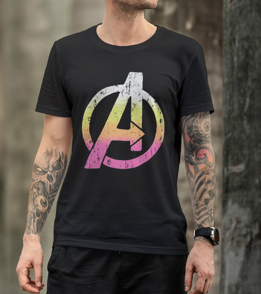 Marvel Avengers Colorful Distressed Classic T-Shirt