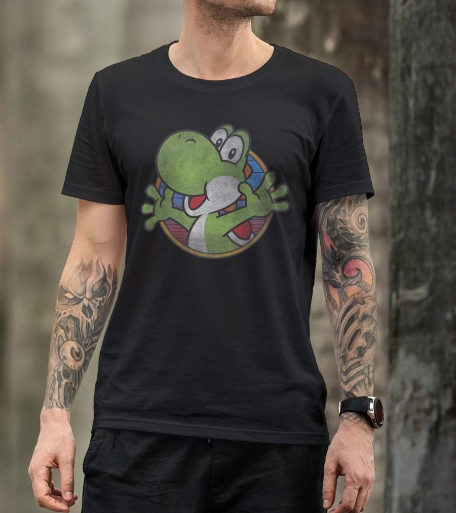 Super Mario Yoshi Colorful Circle Emblem T-Shirt