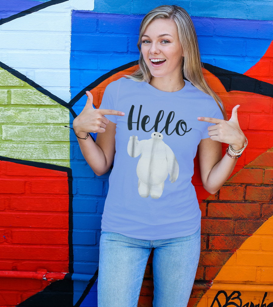 Disney Big Hero 6 Baymax Hello Wave Greetings T-Shirt