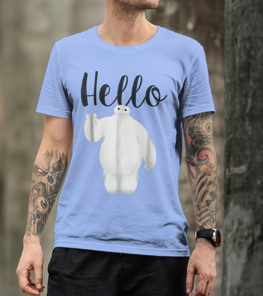 Disney Big Hero 6 Baymax Hello Wave Greetings T-Shirt