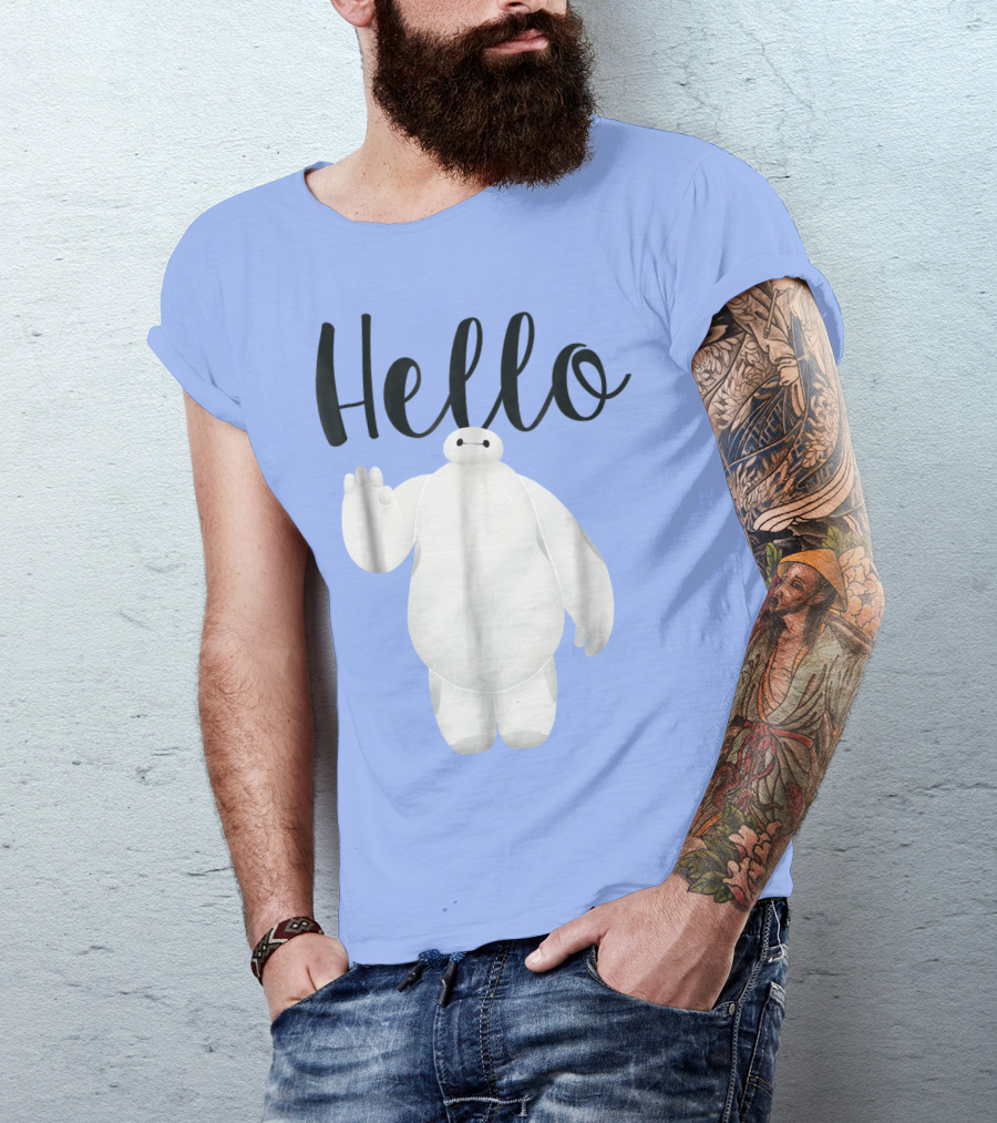 Disney Big Hero 6 Baymax Hello Wave Greetings T-Shirt