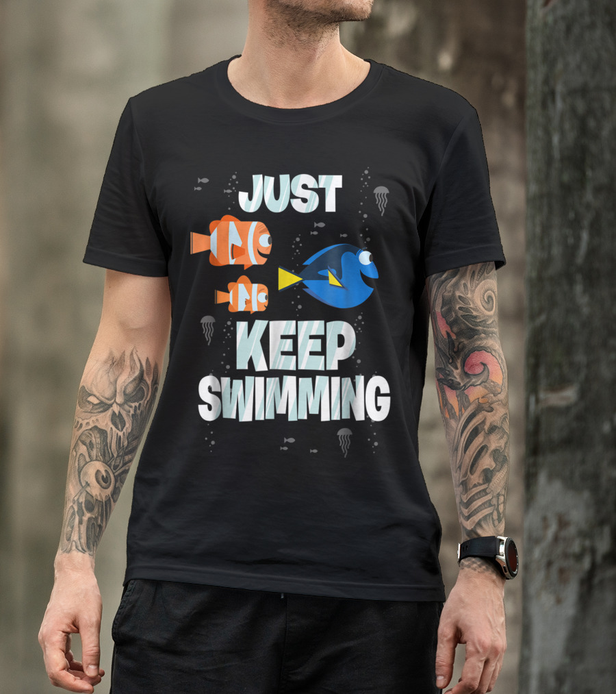 Disney Finding Dory Just Keep Swimming With Marlin And Nemo T-Shirt