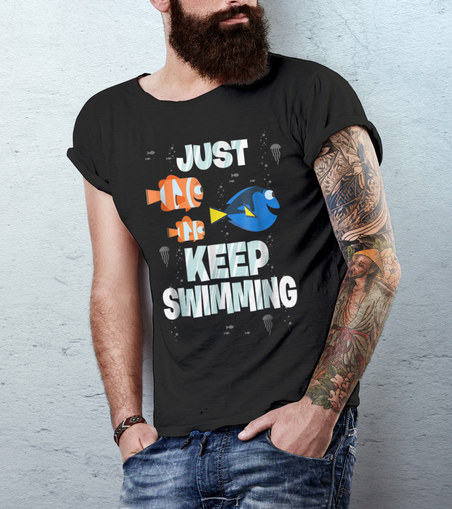 Disney Finding Dory Just Keep Swimming With Marlin And Nemo T-Shirt