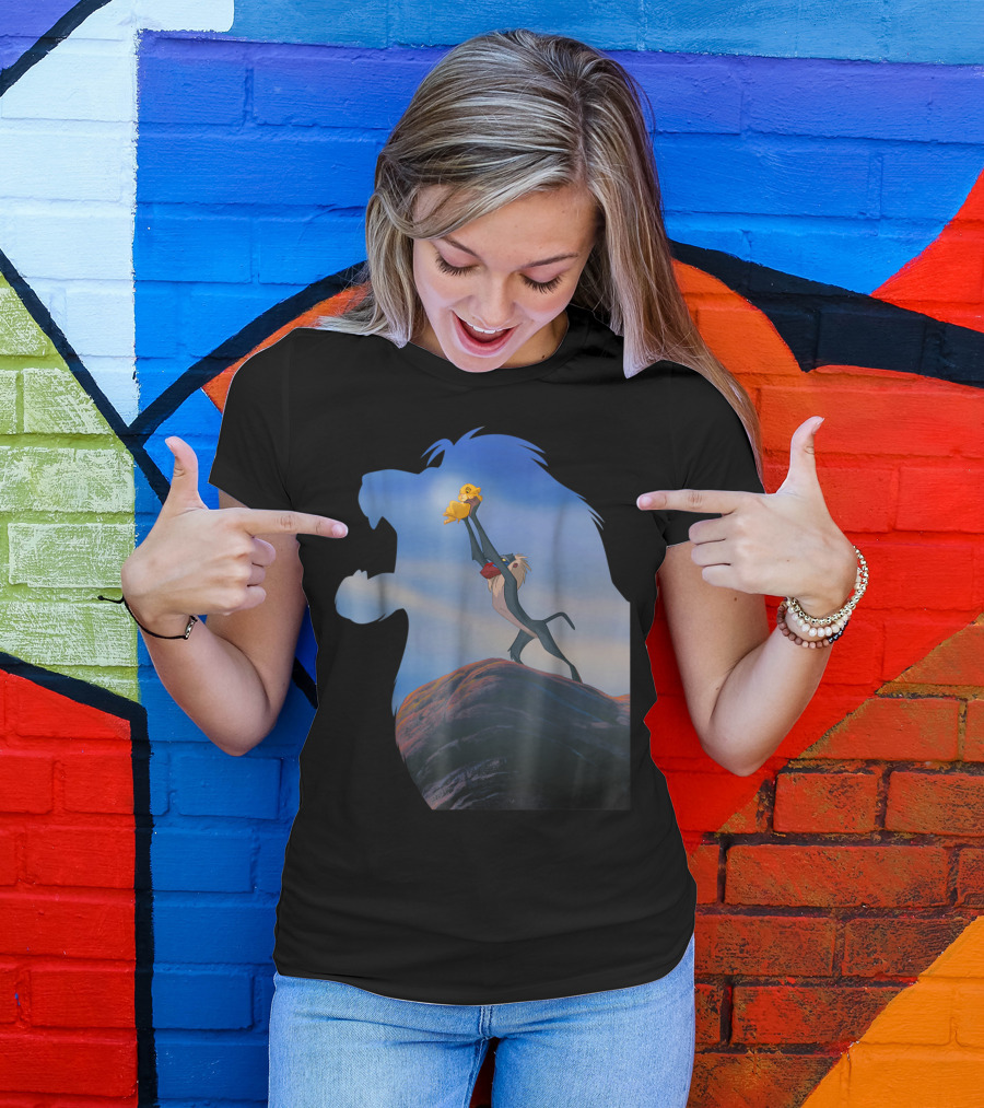 Disney Lion King Rafiki Lifting Baby Simba In Lion T-Shirt