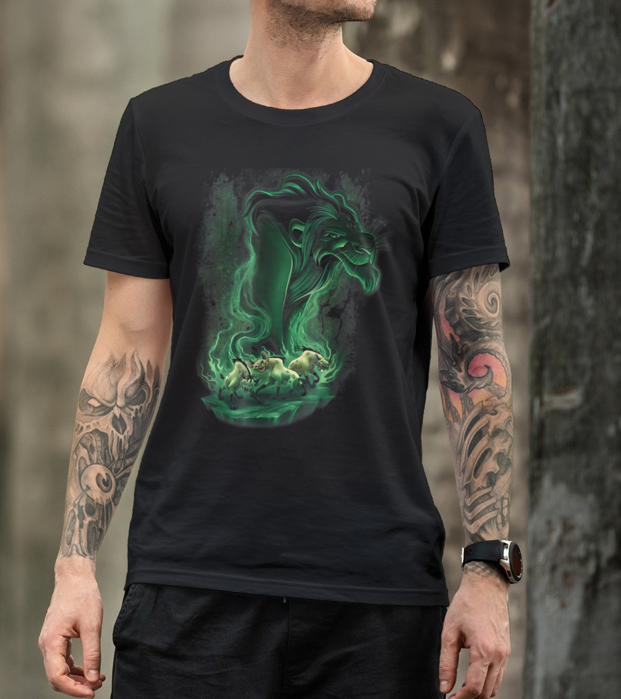 Disney Lion King Scar And Hyenas Green Smoke T-Shirt