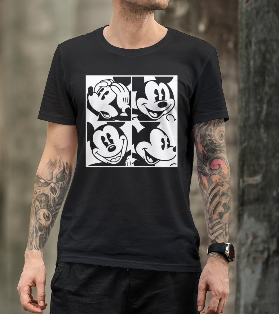 Disney Mickey Mouse Classic Expressions In Four Squares T-Shirt