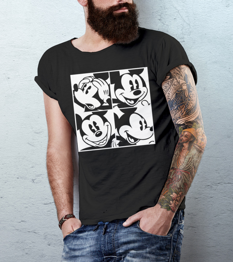 Disney Mickey Mouse Classic Expressions In Four Squares T-Shirt