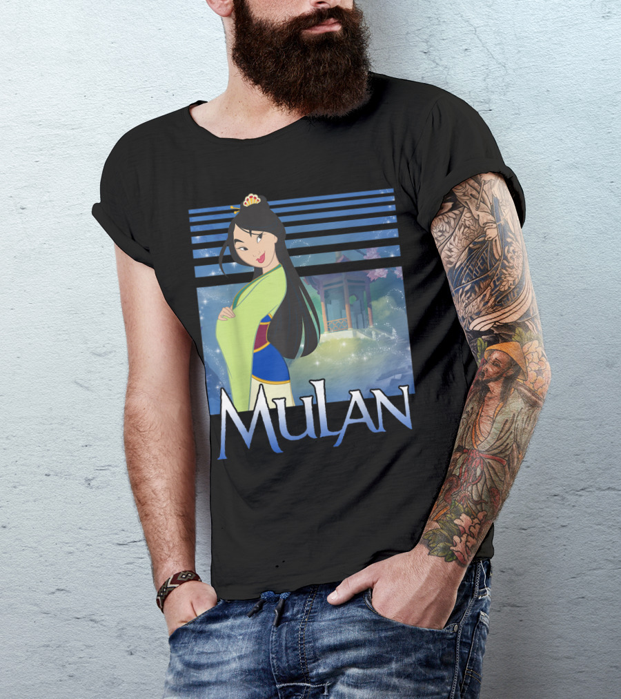 Disney Mulan Green Dress Sparkles Scene T-Shirt