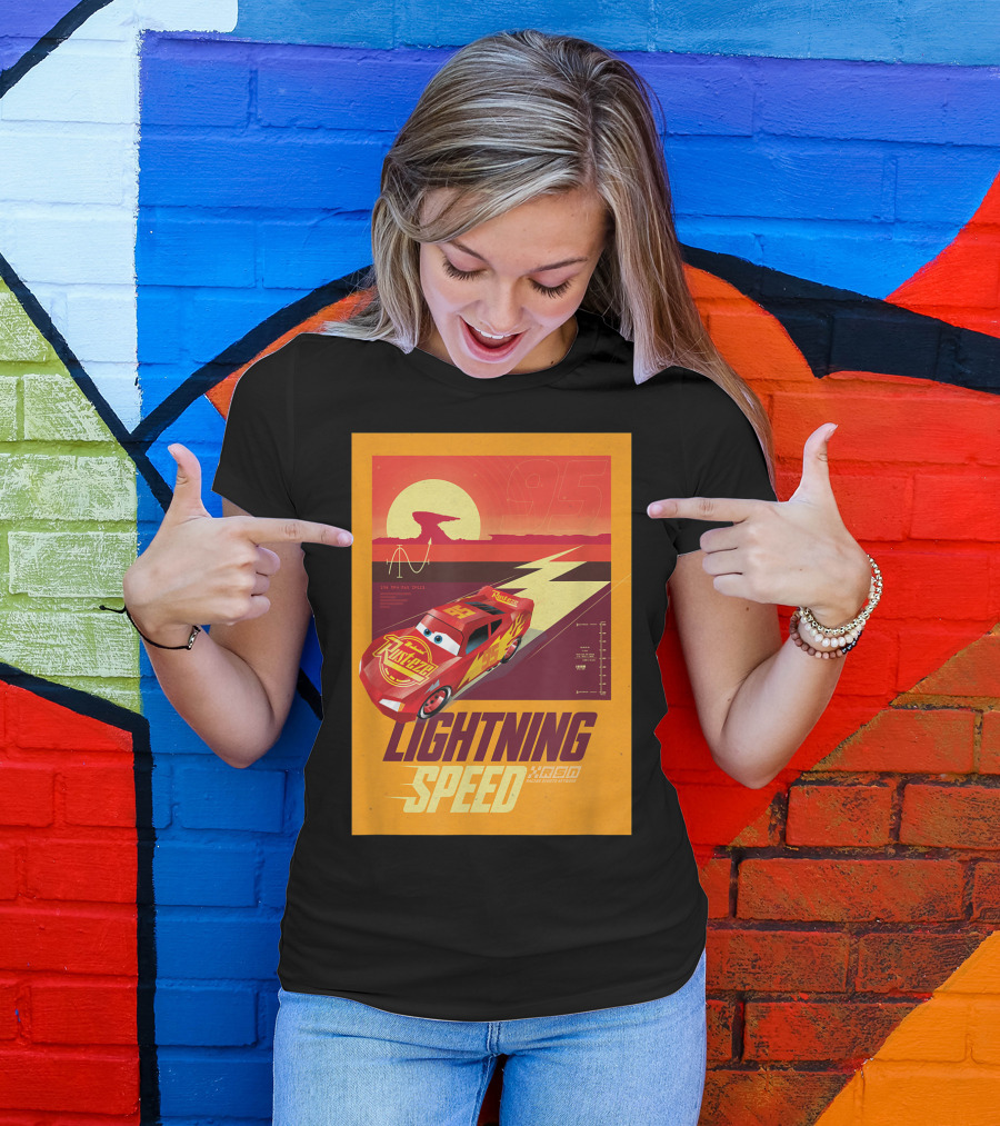 Lightning Speed Disney Pixar Cars McQueen 95 Racing Legends T-Shirt