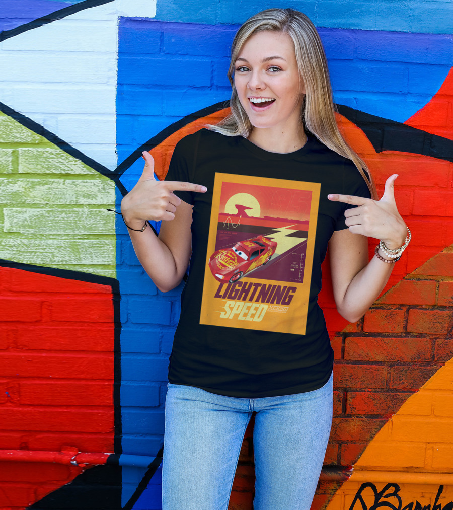 Lightning Speed Disney Pixar Cars McQueen 95 Racing Legends T-Shirt