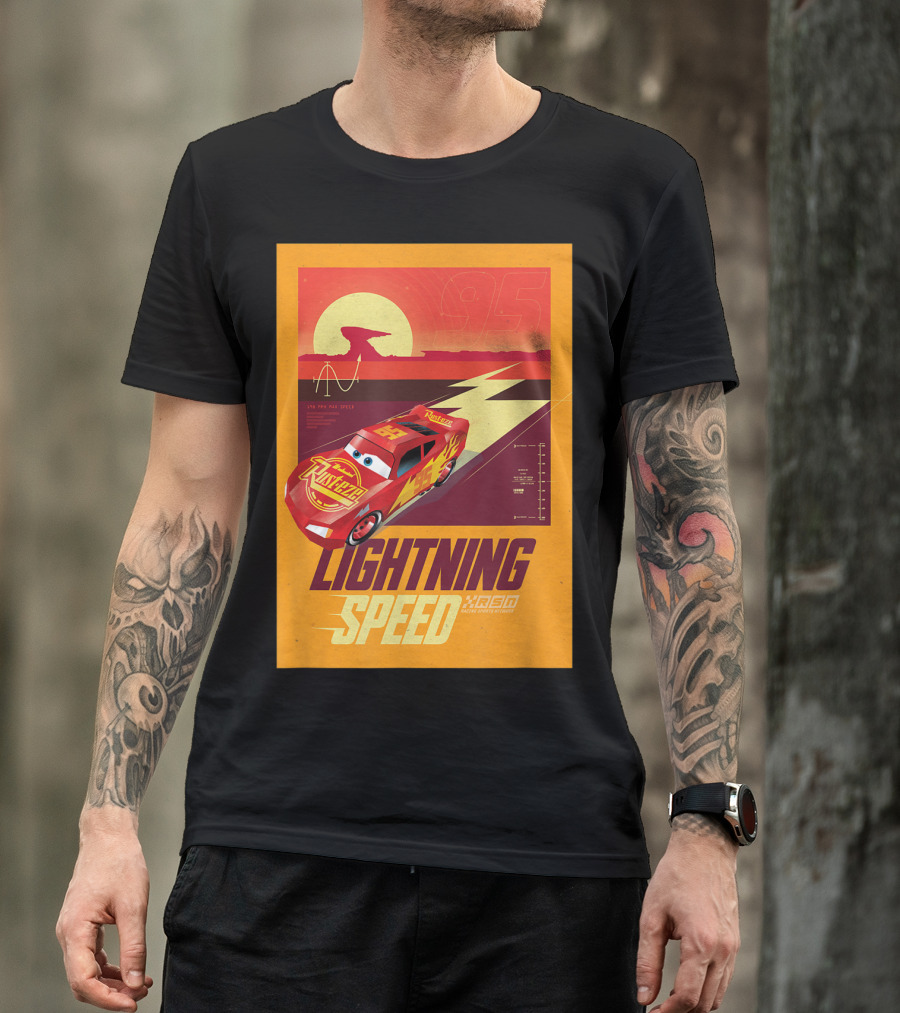 Lightning Speed Disney Pixar Cars McQueen 95 Racing Legends T-Shirt