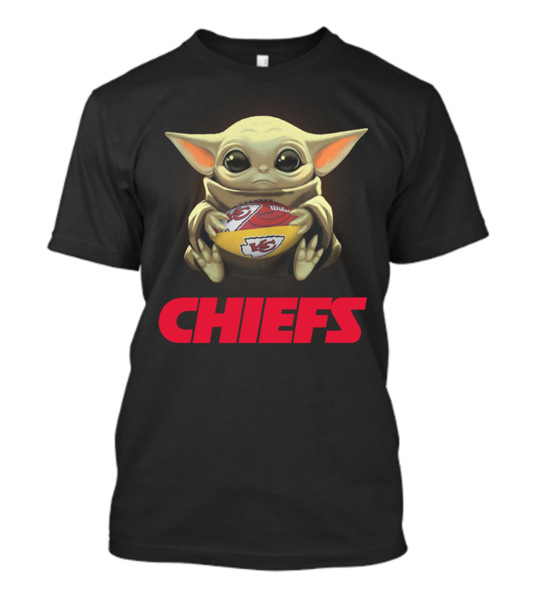 Yoda With Kansas City Chiefs Football T-Shirt
