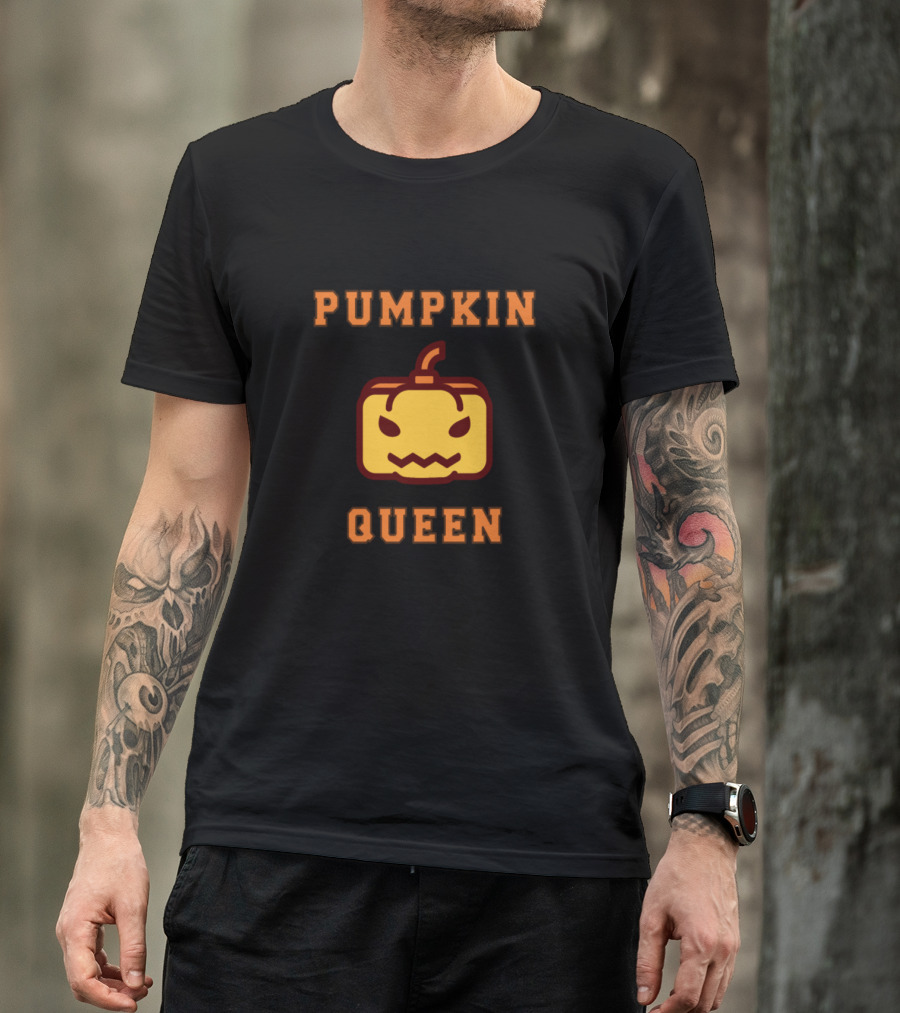 Pumpkin Queen Halloween Funny Autumn College T-Shirt