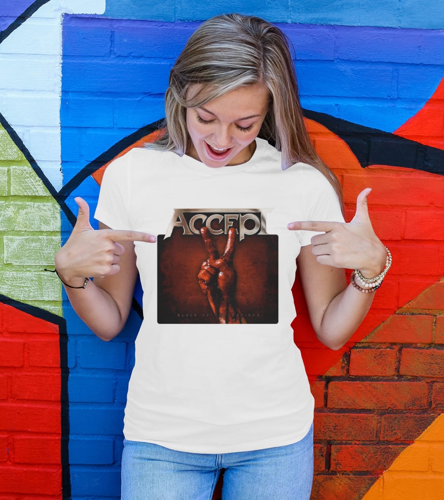ACCEPT Blood Of The Nations Victory Hand Gesture T-Shirt