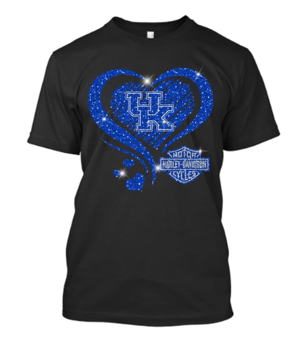 Kentucky Wildcats Harley Davidson Heart Uk T-Shirt