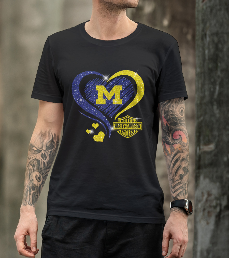 M Heart Sparkle Motor Harley Davidson Cycles T-Shirt