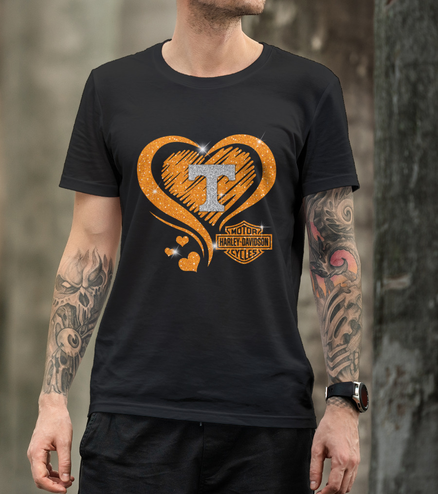 Tennessee Volunteers Harley Davidson Heart T-Shirt