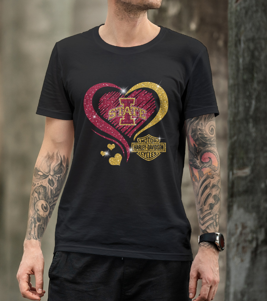 Iowa State Cyclones Heart Harley Davidson T-Shirt