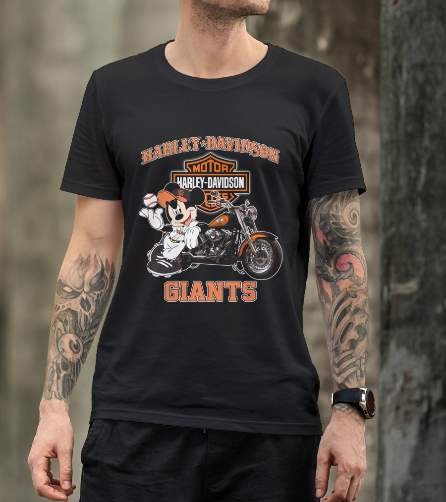 Harley Davidson San Francisco Giants Motorcycle Mickey T-Shirt
