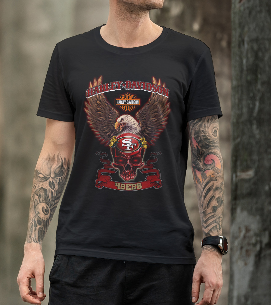 Harley Davidson Sf 49ers Eagle Skull T-Shirt