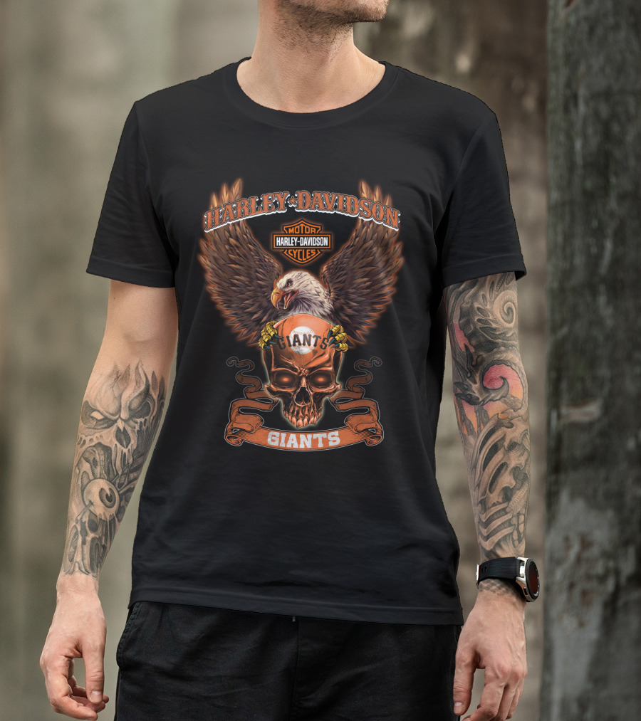 Harley Davidson Giants Skull Eagle T-Shirt