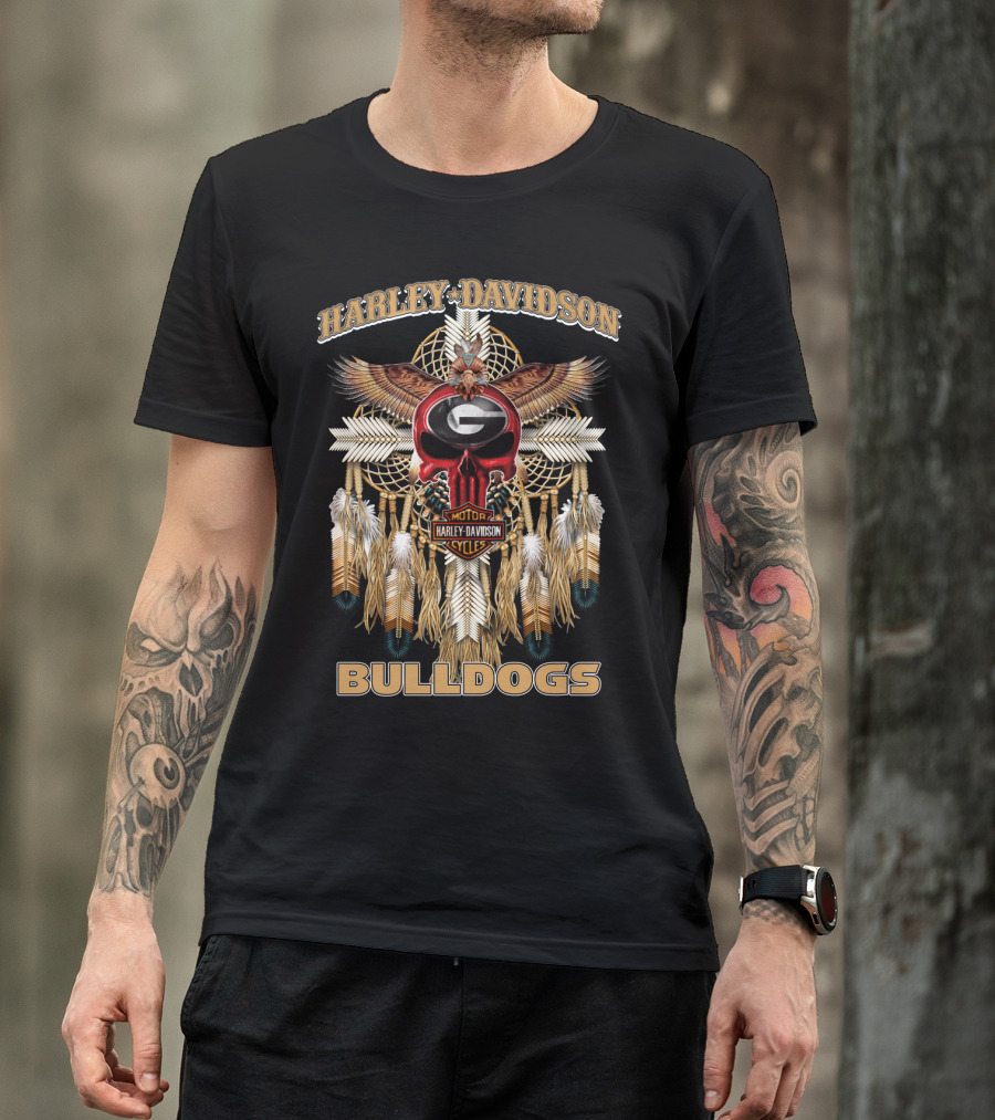 Harley Davidson Georgia Bulldogs Native Dreamcatcher T-Shirt