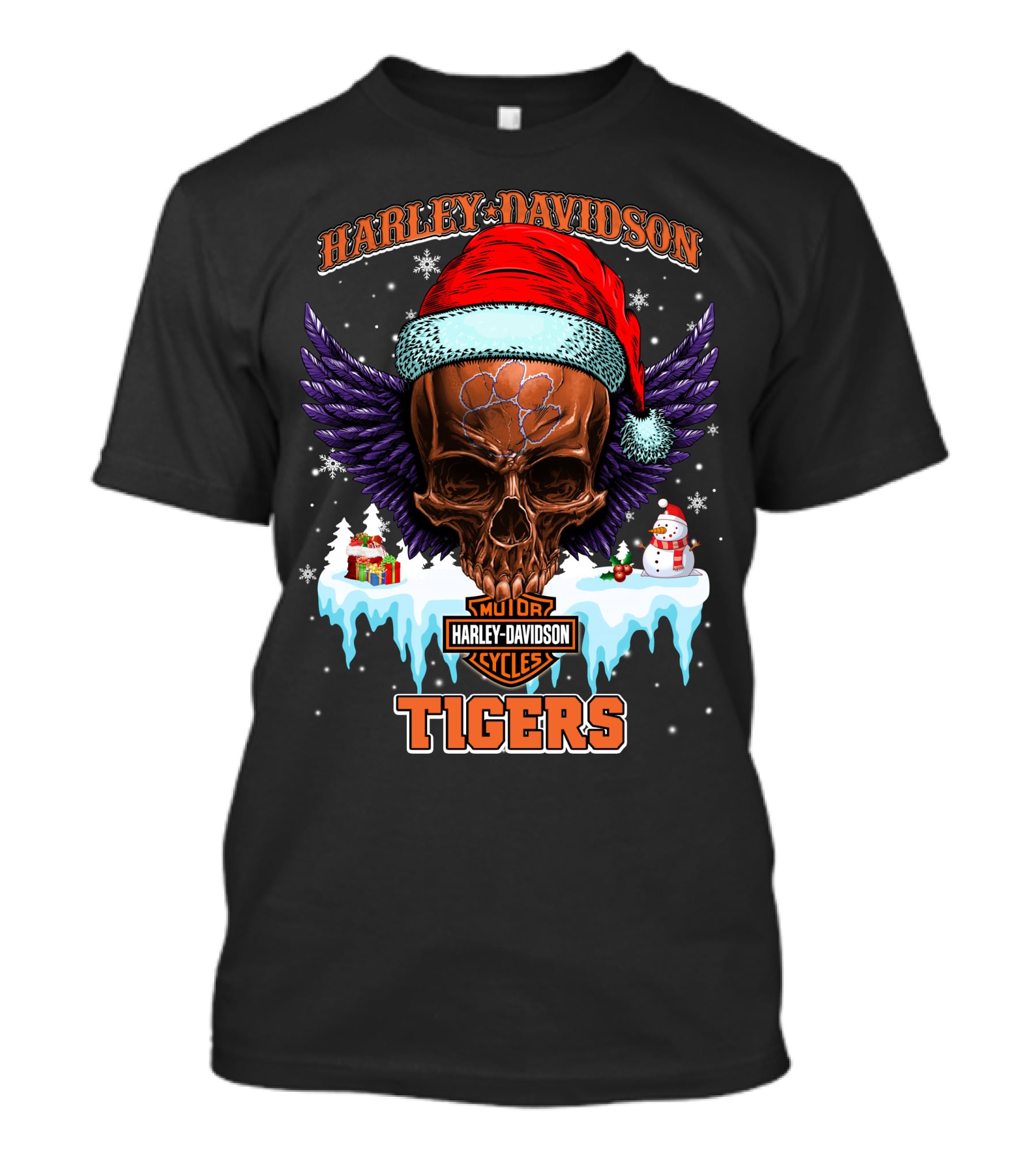 Harley Davidson Motorcycles Tigers T-Shirt
