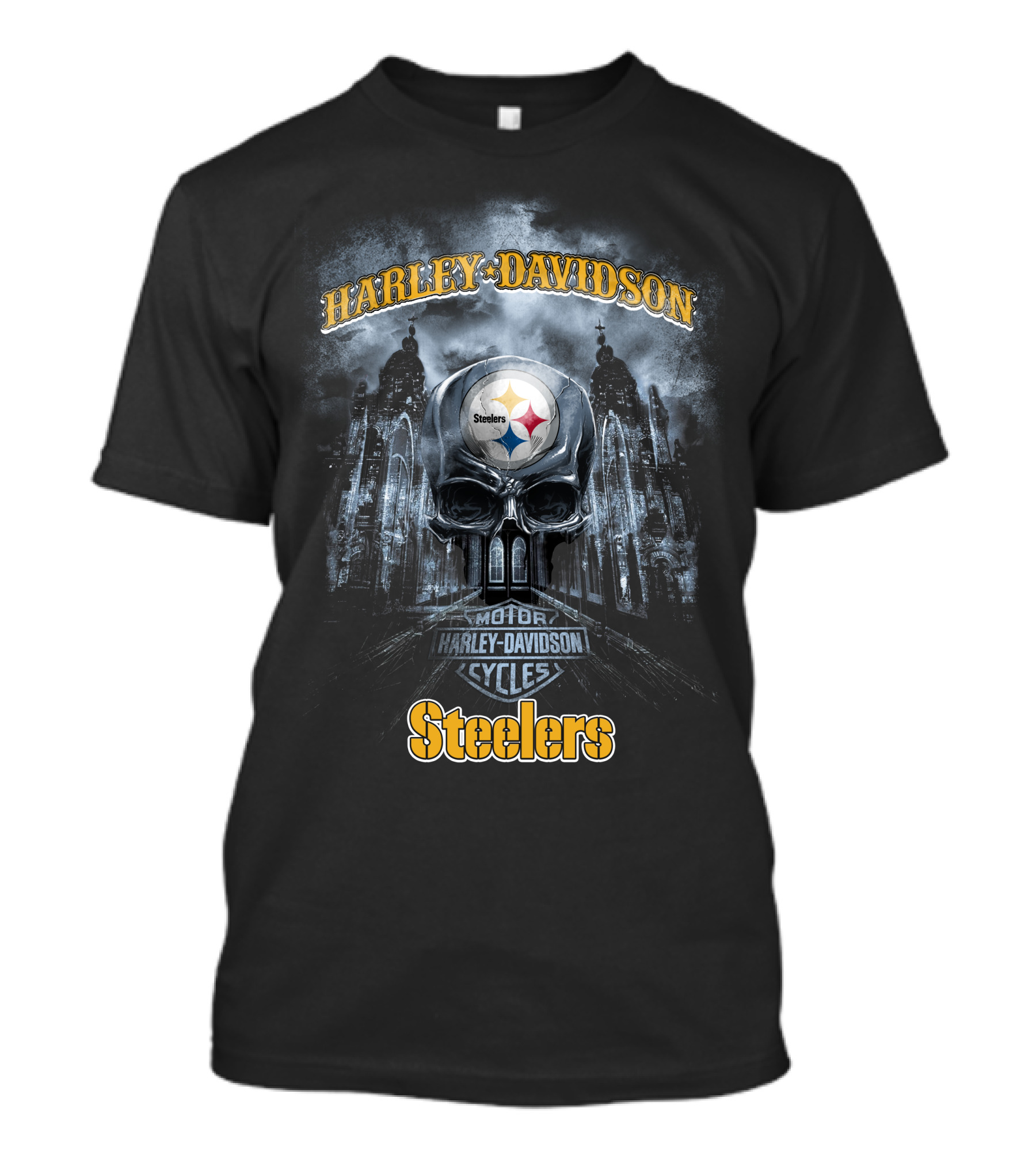 Harley Davidson Motor Cycles Steelers Pittsburgh Nfl T-Shirt